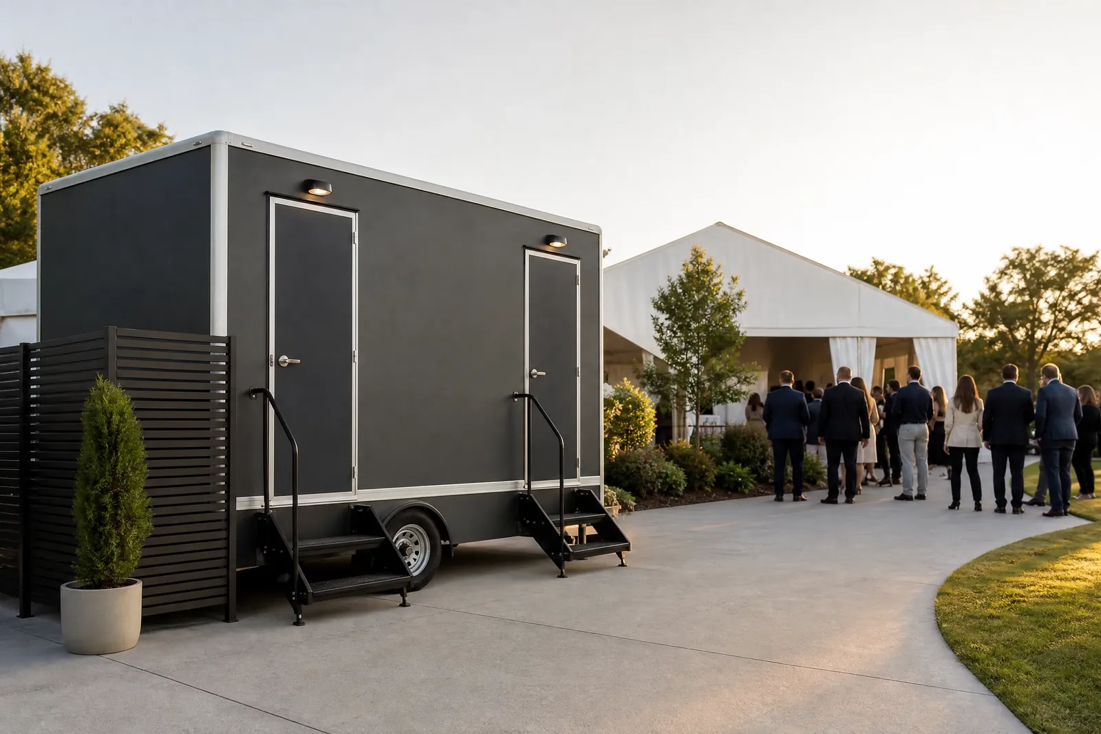 ADA-accessible options for inclusive access portable sanitation setup